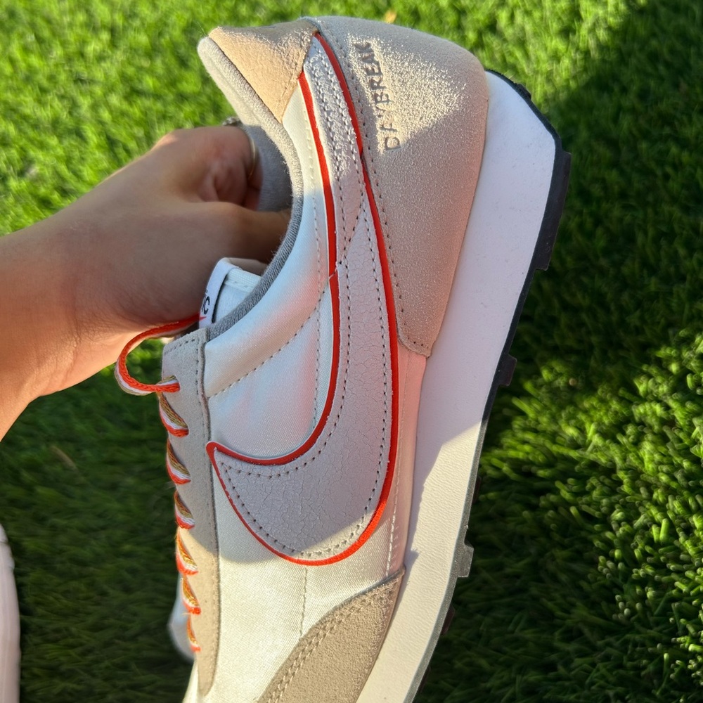 Nike Cream and White Sneakers with Orange Trim